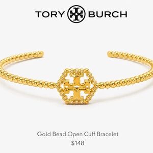 Tory Burch Gold Beaded Cuff Bracelet